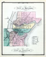 Menasha City, Neenah City, Wisconsin State Atlas 1881